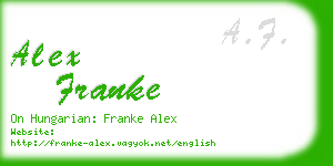 alex franke business card